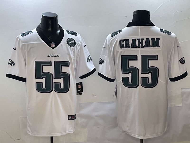 Men Philadelphia Eagles #55 Graham White Second generation Nike 2025 Limited NFL Jersey style 4